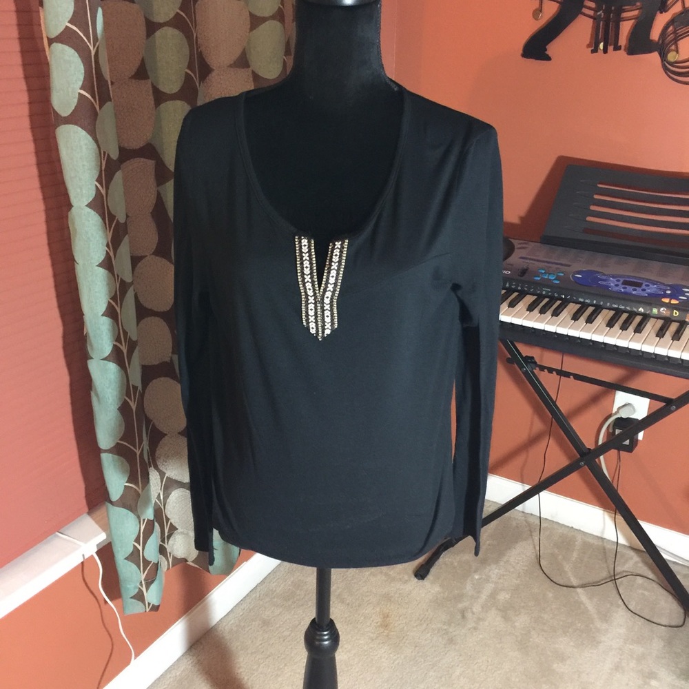 Elodie black long sleeve top